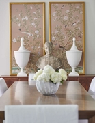 381272 Chelsea House 64.5in. Hand Painted Watercolor On Silk Regent Park Panel - A with Antique Gold Frame