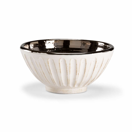 381336 Chelsea House Metallic Glaze Hand Finished Antique Stone Bowl