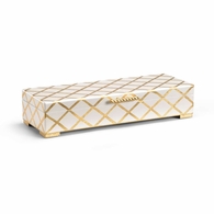 381858 Chelsea House 5in. Wood Hinged Lid Box with Hand Decorated/Antique Gold Accents Finish