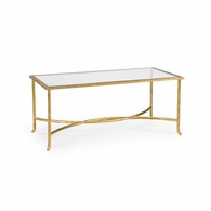 381984 Chelsea House 17in. Iron.glass Watson Coffee Table - Gold with Clear Finish