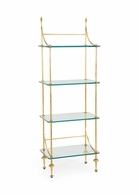 381993 Chelsea House 56in. Metal/Glass Coleman Etagere - Gold with Gold Leaf/Plain Finish