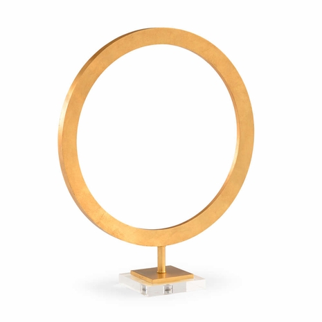 382584 Chelsea House Pam Cain Antique Gold Finish - Aluminum Clear Acrylic Mounting Large Circle Accent