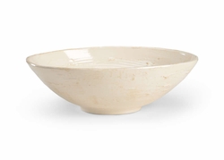 382614 Chelsea House 6.5in. Antique White Glaze Ceramic Bowl (Lg) with Hand Made Euro Ceramic Finish