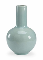 382685 Bradshaw Orrell 18.5in. Celadon Glaze Wicker Vase - Celadon with Porcelain Finish