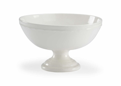 382714 Bradshaw Orrell 8.5in. Porcelain Pedestal Centerpiece - White with Off White Glaze Finish