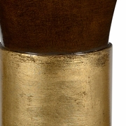 382807 Chelsea House Wood Finish - Gold Accent Cast Composite Hourglass Table - Wood