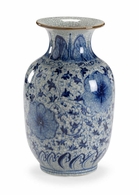 382964 Chelsea House 12.5in. Porcelain Drayton Vase with Hand Painted Finish