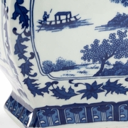 382967 Chelsea House 15in. Porcelain Londonderry Vase with Hand Painted Finish