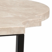 383084 Chelsea House Bradshaw Orrell Cream, Beige And Tan Marble Top Black Iron Base Rabern Cocktail Table - Gray