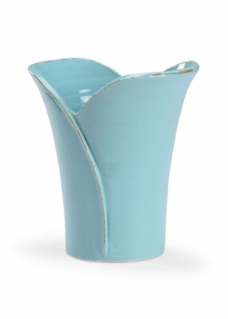 383144 Chelsea House Porcelain Glossy Aqua Enna Cachepot - Aqua