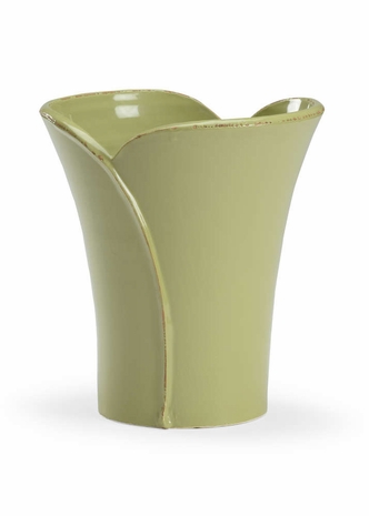 383145 Chelsea House Porcelain Glossy Green Enna Cachepot - Green