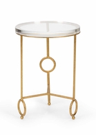 383178 Bradshaw Orrell 21in. Iron Yonkers Side Table - Acrylic with Antique Gold Leaf/Clear Finish