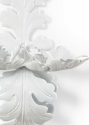 383234 Chelsea House Brass White Oak Leaf Sconce - White