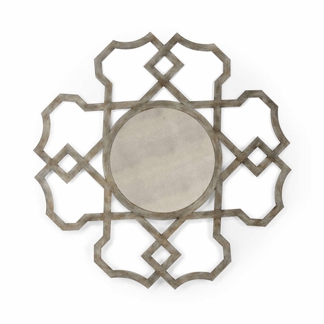 383236 Chelsea House Claire Bell Iron Antique Silver Sharqi Mirror