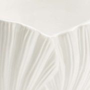 383414 Chelsea House Ceramic White Glaze Palm Leaf Bowl - White