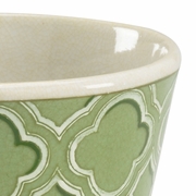 383427 Chelsea House Porcelain Green, Off White Odessa Planter (Sm)