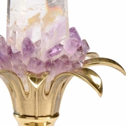 383453 Chelsea House Crystal Black, Clear, Purple Gleaming Obelisk