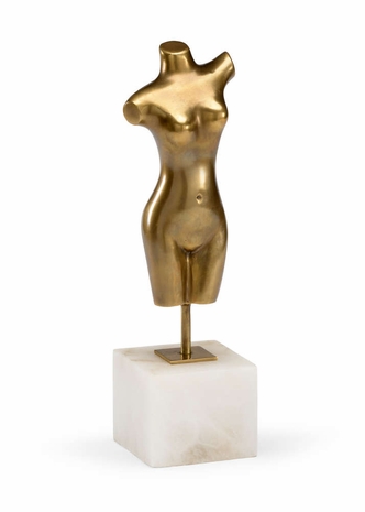 383456 Chelsea House Brass Antique Patina Female Sculpture