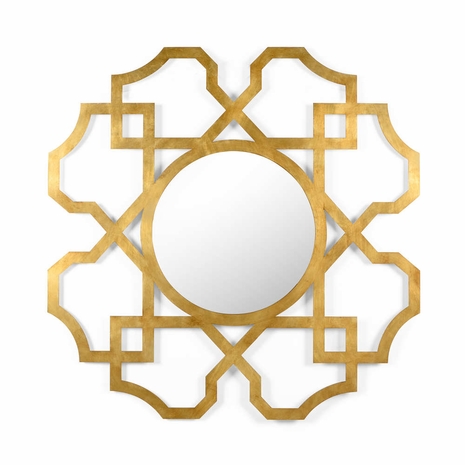383483 Chelsea House Claire Bell Iron Antique Gold Leaf Sharqi Mirror - Gold