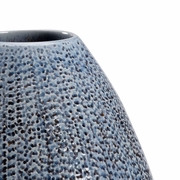 383493 Chelsea House 14in. Porcelain Granger Vase - Blue with Cream/Black Glaze Finish