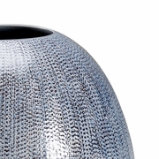 383497 Chelsea House 25.5in. Ceramic Tall Granger Vase - Blue with Cream/Black Glaze Finish