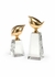 383557 Chelsea House Brass Polished Bird On Crystal (Lg)