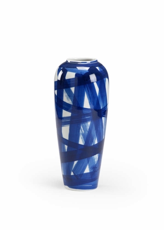 383591 Chelsea House Ceramic Cobalt/White Glaze Johnsbury Vase - Blue (Med)