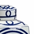 383612 Chelsea House 15.5in. Ceramic Hobbs Blue Vase with White Glaze Finish