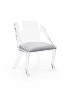 383665 Chelsea House 29in. Acrylic/Linen Williams Chair with Clear/Gray Finish