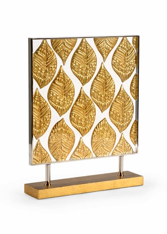 383700 Chelsea House Acrylic/Metal Antique Gold/Clear/Polished Nickel Gold Leaf Accent