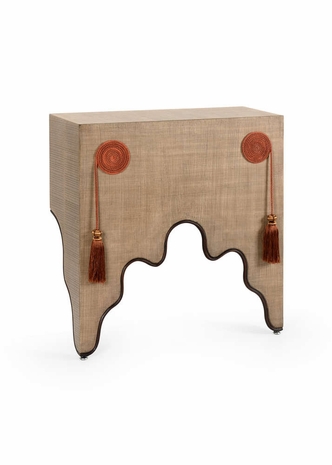 383921 Chelsea House Bradshaw Orrell Wood Textured Brown Drape Console