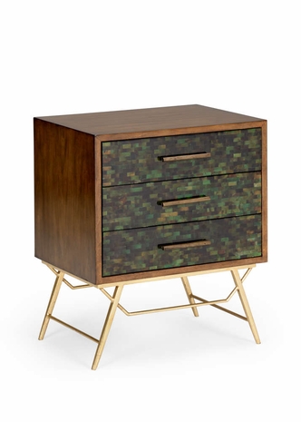 383973 Chelsea House Natural Penshell/Veneer Multicolor/Maple Gordon Accent Chest