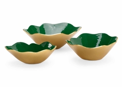 384058 Chelsea House Emerald Enameled Bowls (S3)