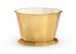 384062 Chelsea House 9.5in. Aluminum Glitz Ice Bucket with Metallic Gold Finish