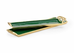 384066 Chelsea House Emerald Enamel Trays (S2)