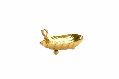 384070 Chelsea House Brass Polished Leaf Dish (Sm)