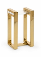 384103 Chelsea House 21in. Metal/Acrylic Burge Side Table with Polished Brass/Clear Finish