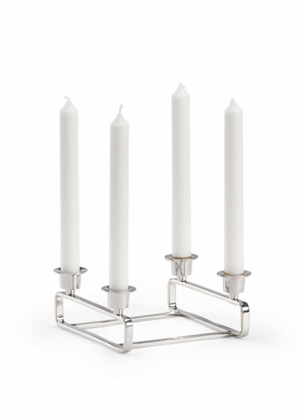 384128 Chelsea House Metal Polished Nickel Berkshire Candlestick - Nickel