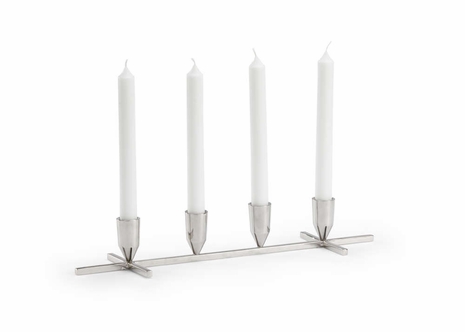 384141 Chelsea House Metal Polished Nickel Regent Candlestick - Nickel