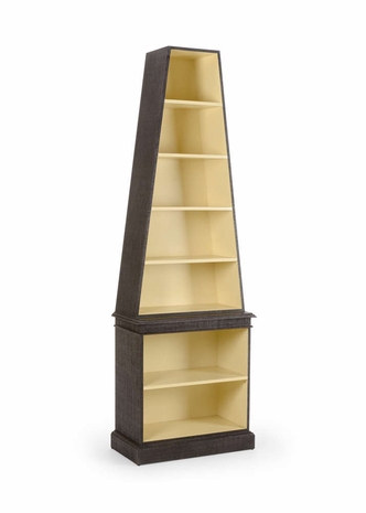 384210 Chelsea House Raffia/Wood Black/Cream Regency Bookcase - Black
