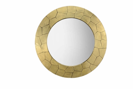 384214 Chelsea House Brass/Mirror Antique/Clear/Plain Geometric Brass Mirror