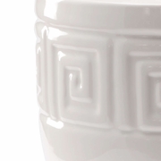 384297 Bradshaw Orrell 19.5in. Ceramic Grecian Urn I with White Glaze Finish