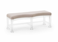384400 Chelsea House 16.5in. Muslin Hollywood Acrylic Bench with Clear Finish