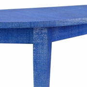 384427 Chelsea House Raffia/Wood Blue Swedish Console - Blue