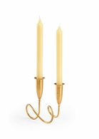 384453 Jamie Merida 6.5in. Metal Gold Fortnum Candlestick with Antique Gold Leaf Finish