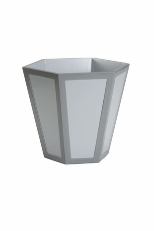 384465 Chelsea House Wood Light Gray/Dark Gray Oxford Wastebasket - Gray