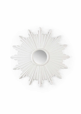 384500 Chelsea House Composite/Mirror Matte White/Plain Sunburst Mirror - White