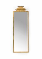 384501 Jamie Merida 60in. Metal Temple Mirror with Antique Gold Leaf/Plain Finish