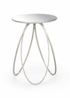 384561 Chelsea House 22.5in. Metal/Mirror Tri-Leg Table - Silver with Metallic Silver/Clear Finish