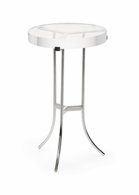 384644 Chelsea House 27in. Metal Ragsdale Acrylic Side Table with Clear/Polished Nickel Finish